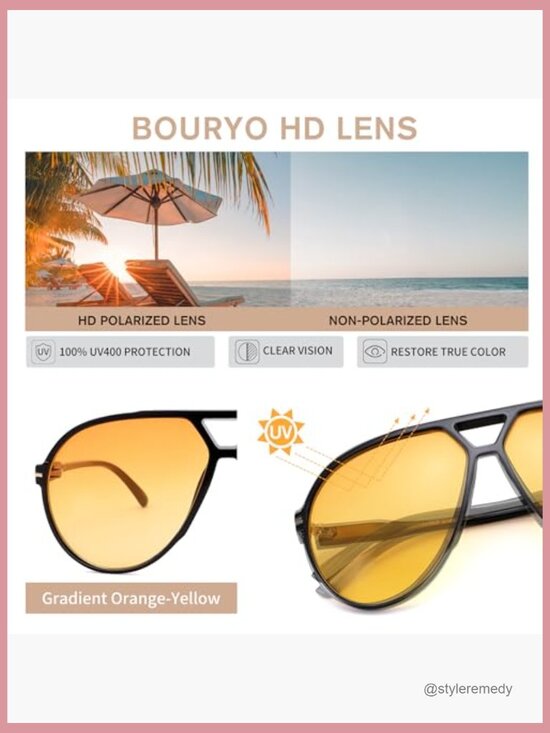 Retro Aviator Sunglasses with UV400 Protection, Polarized Gradient Lenses